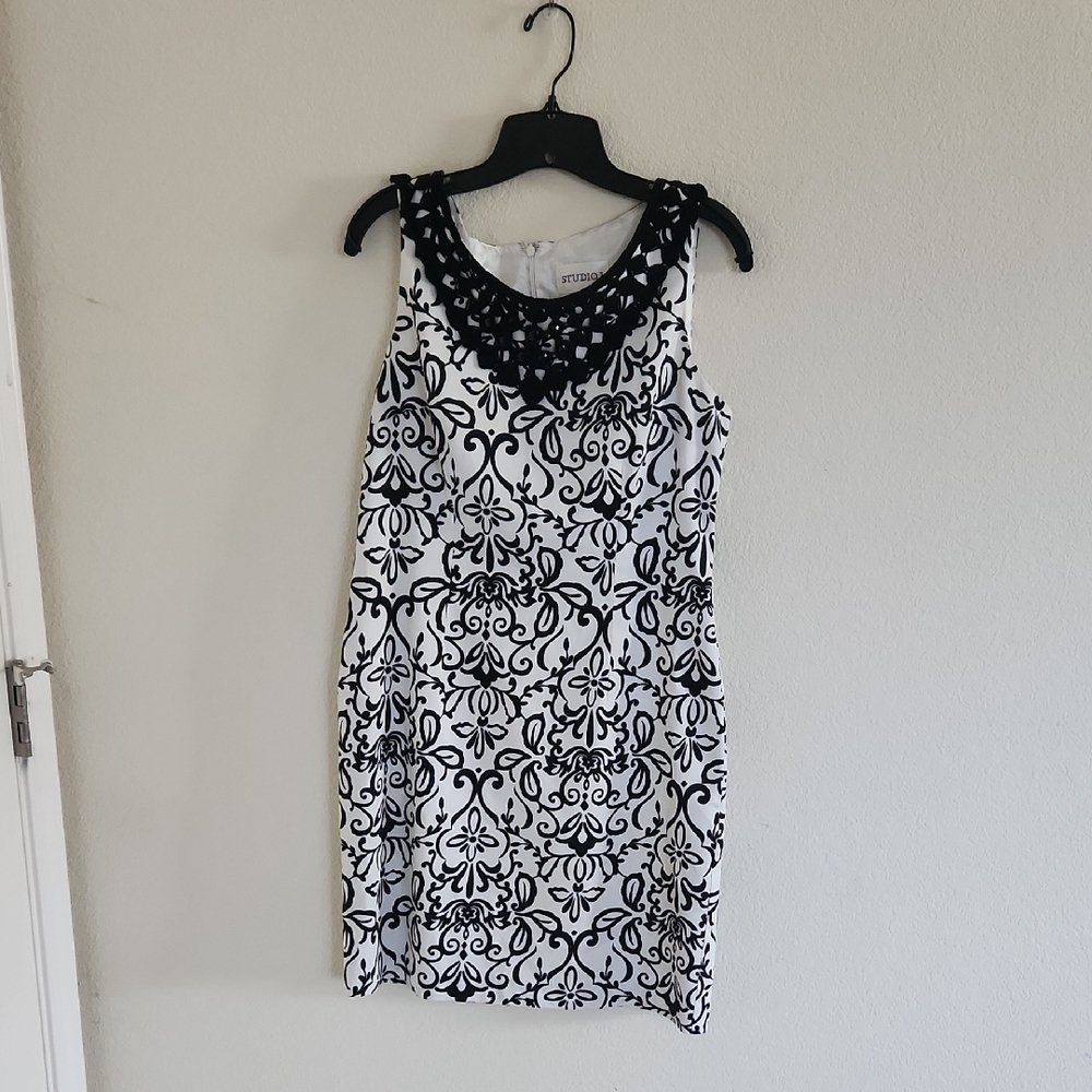 Studio 1 Black and White Patterned Dress